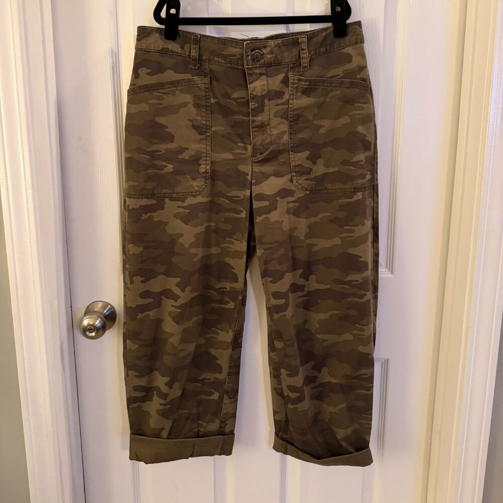 Camo Chino Pants Size 12 Camouflage Relaxed Fit Ankle Length